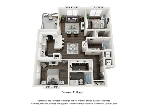 Floor plan Donelson - 2x2