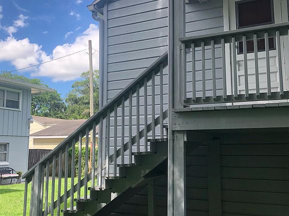 Stairs to entry on second level