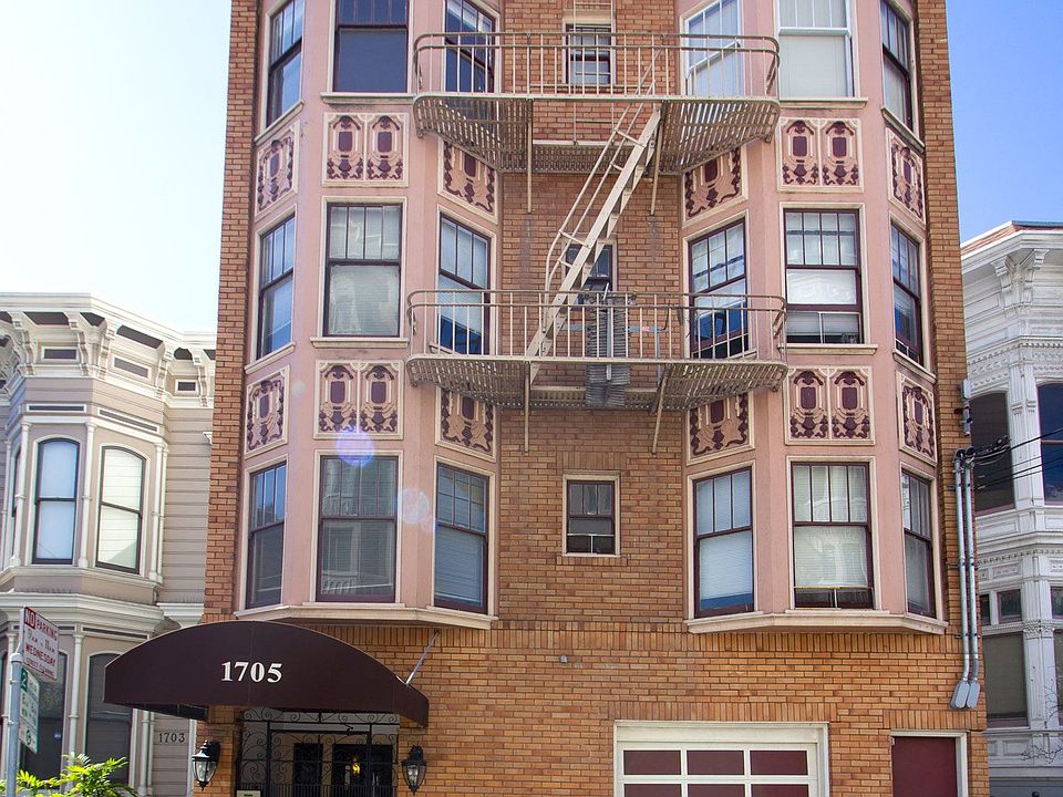 Front view exterior of the apartment building at 1705 Octavia St, San Francisco, CA 94109, USA
