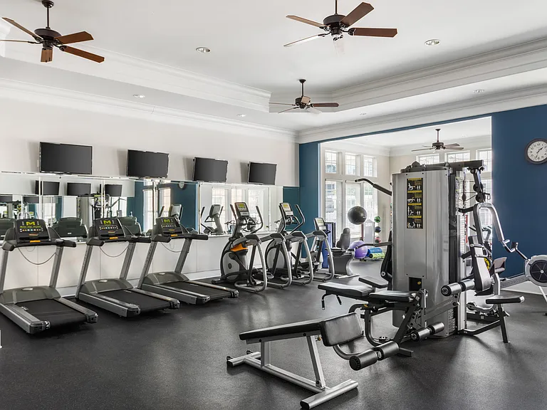 Stay active with a fully equipped fitness center right at home