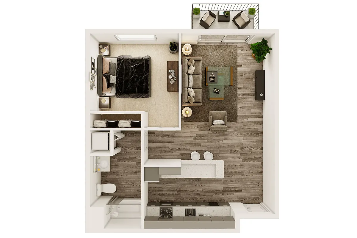 Floor plan 1X1(D) - Luxury