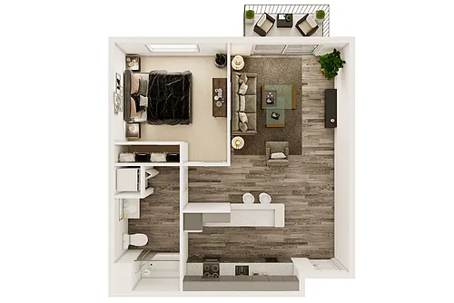 Floor plan 1X1(D) - Luxury