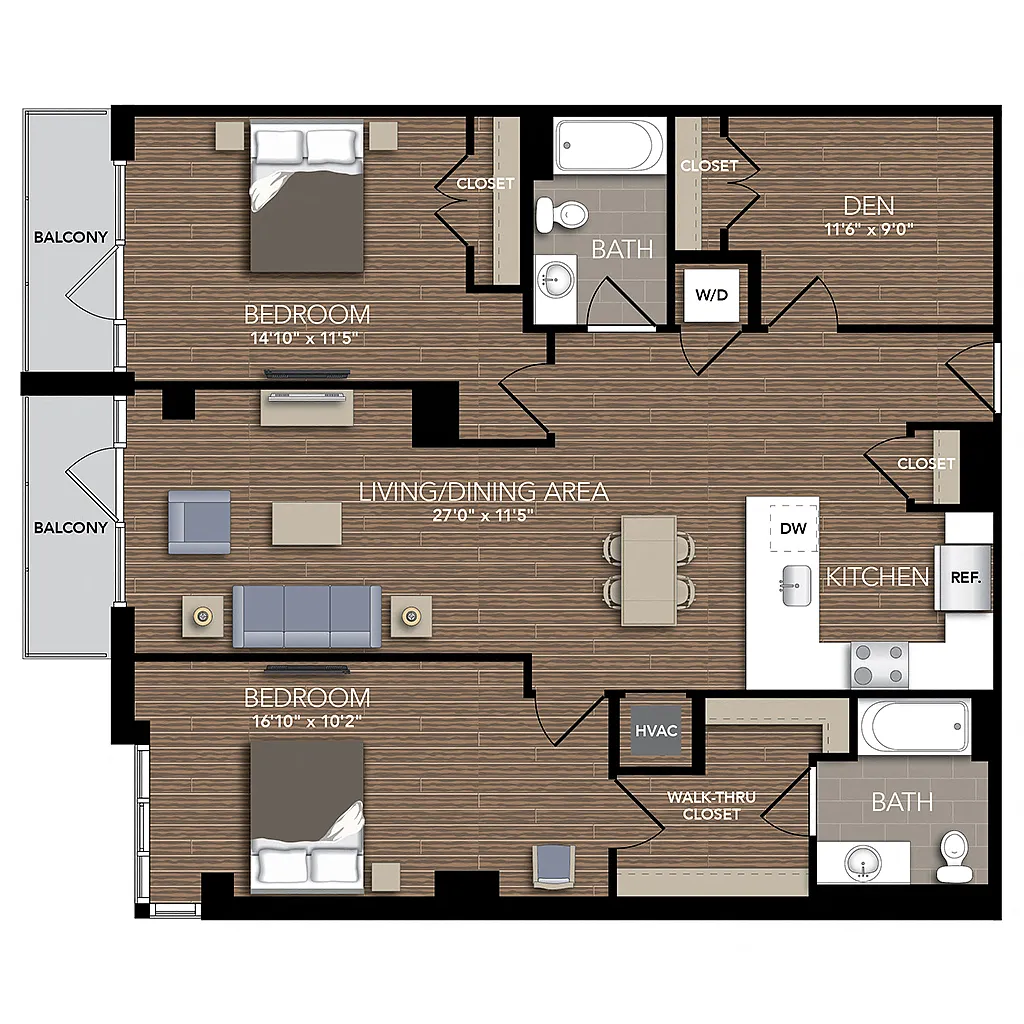 Floor plan B5A Den