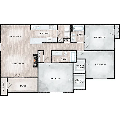 Floor plan River Birch Renovated