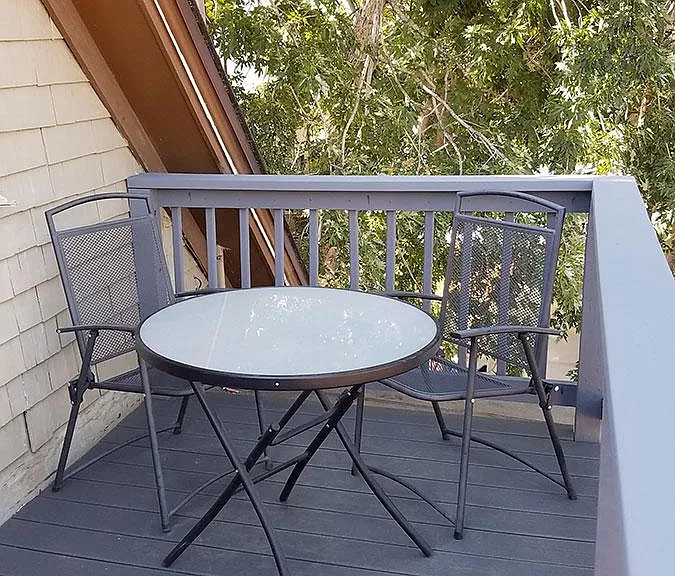 Upper level deck, east side.