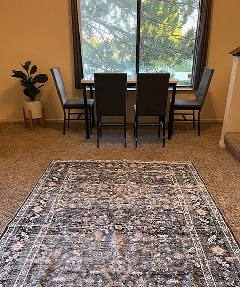 Dining room. Balcony patio adjacent.