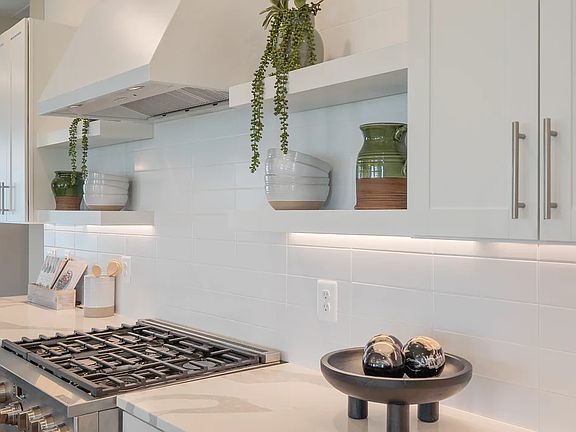 Kitchen with subway tile backsplash