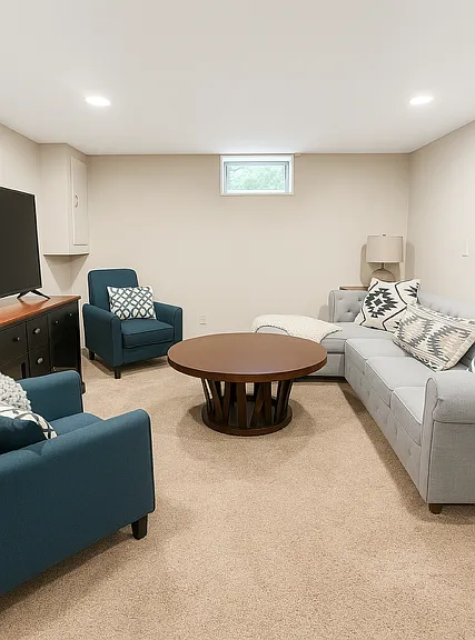 Basement has bed if needed