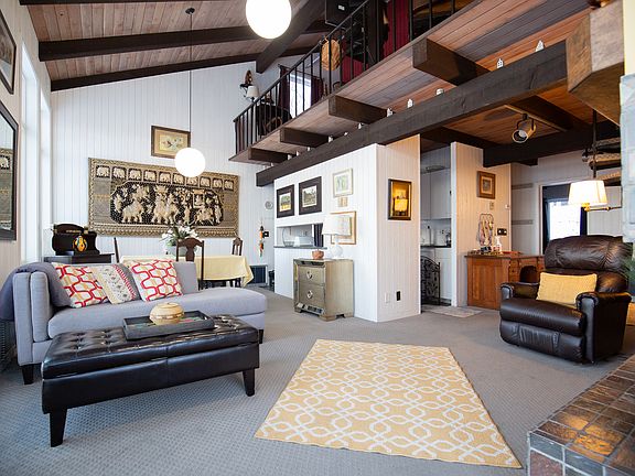 Lofted second floor overlooking the living/dining area