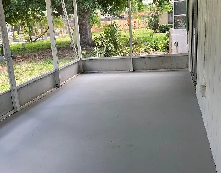Newly painted and screened back porch