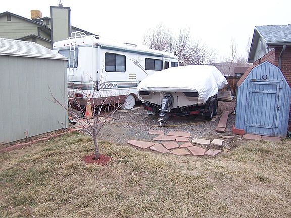 RV and boat parking & 2 storage sheds