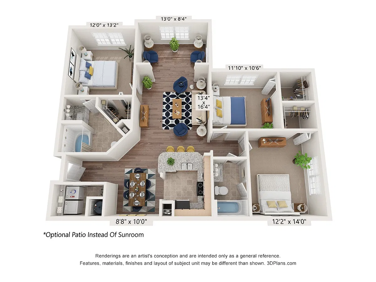 Floor plan C2 With Sunroom