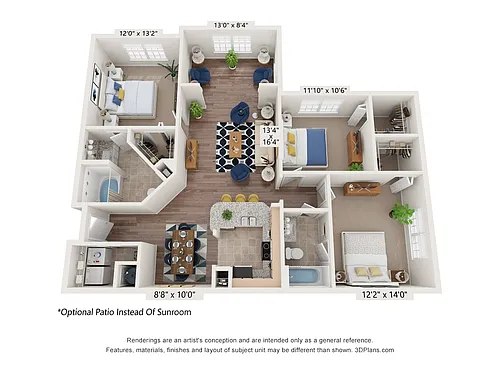 Floor plan C2 With Sunroom