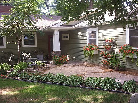 front stamped concrete patio