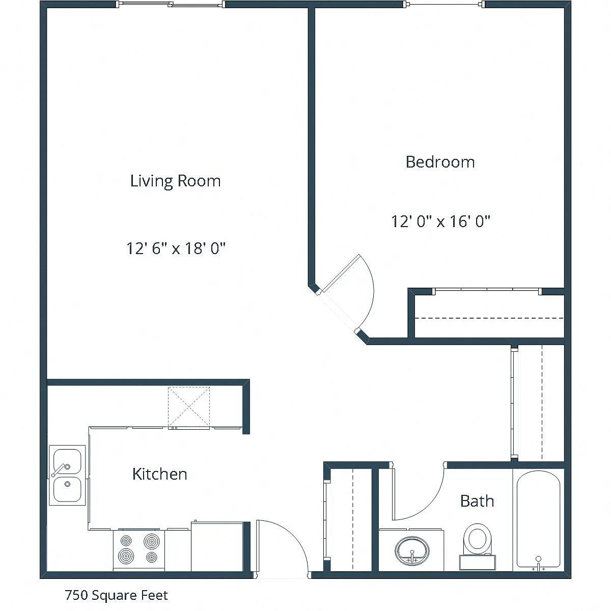 Floor plan One Bedroom 11A