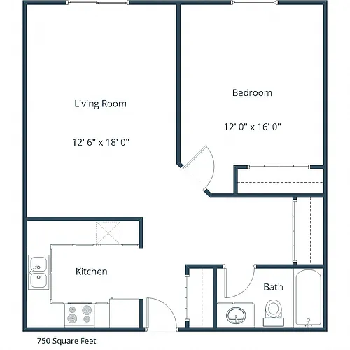 Floor plan One Bedroom 11A