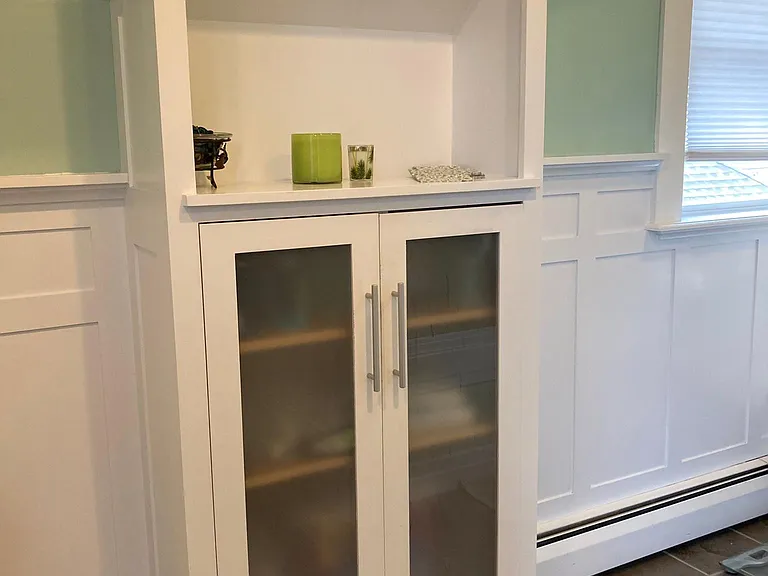 Spacious bathroom with built-in storage