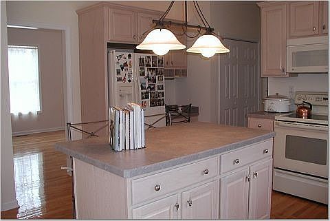 Kitchen looking into dining room
