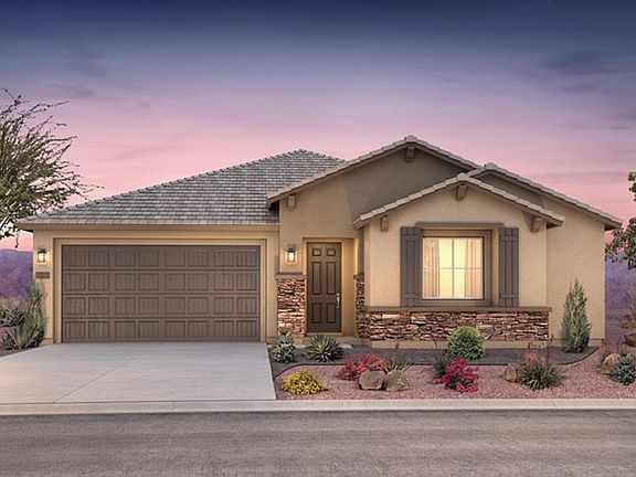 The Stella elevation B home design gives a stone exterior for a perfect curb appeal.