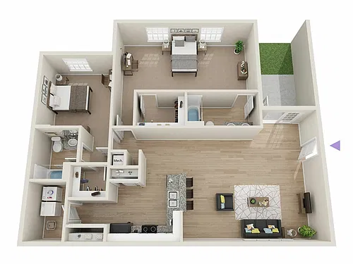 Floor plan 2 Bedroom / 2 Bathroom (B4)