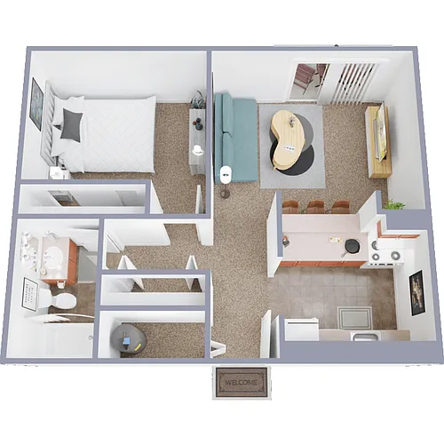 Floor plan 1 Bed 1 Bath