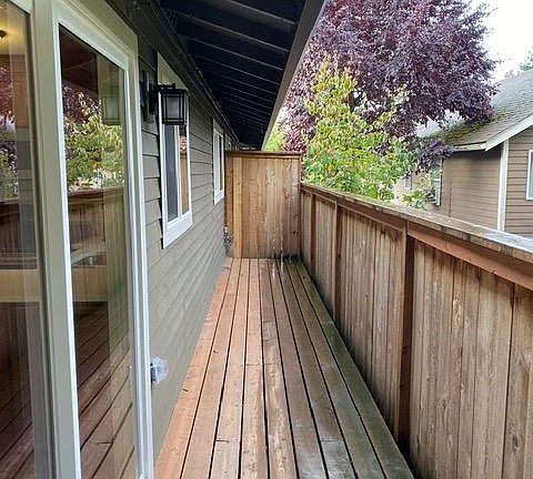 private deck with electrical outlets