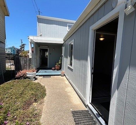 Side entrance to converted garage bedroom