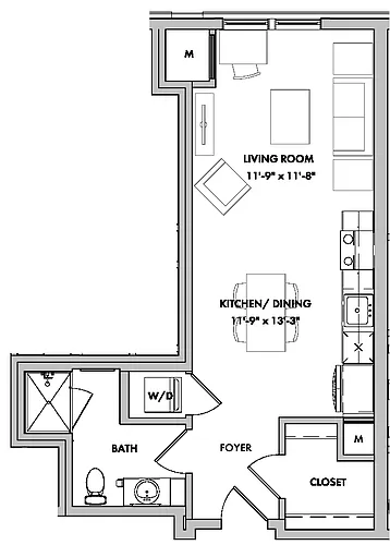 Floor plan Mansions 1 Studio-S1