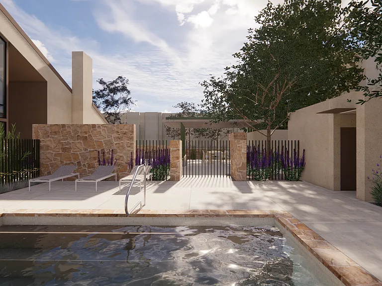 Rendering of our new Pool Area and Clubhouse. Opening this spring!
