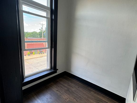 There is a small sitting area that also has views of historical Main Street.