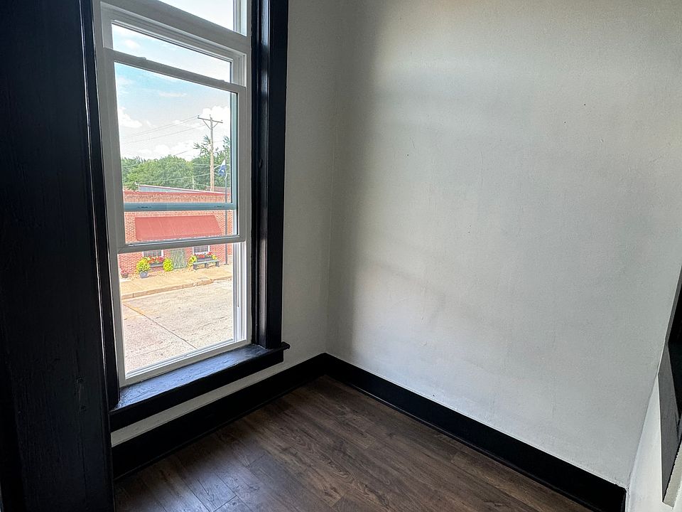 There is a small sitting area that also has views of historical Main Street.