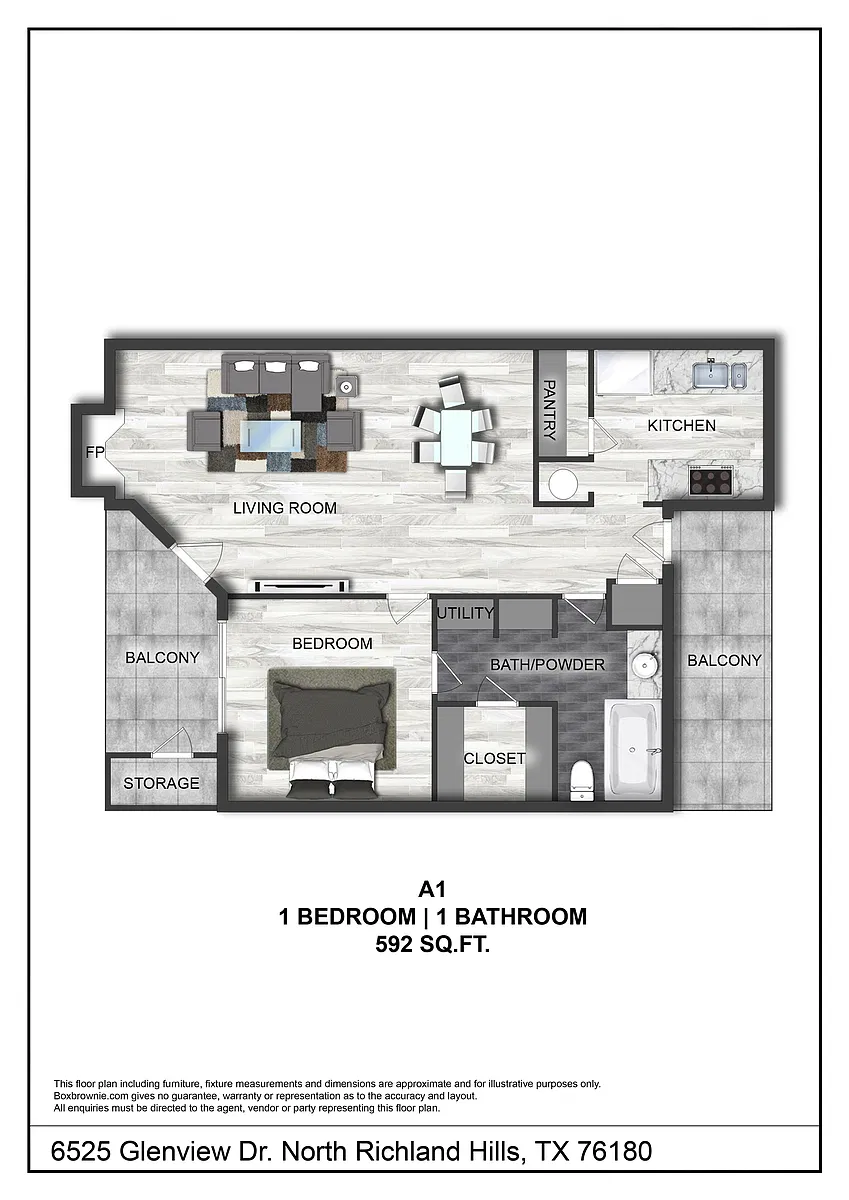 Floor plan 1 bdrm 1 bath