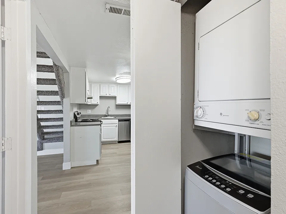 Simplify your routine with a washer and dryer inside your home.
