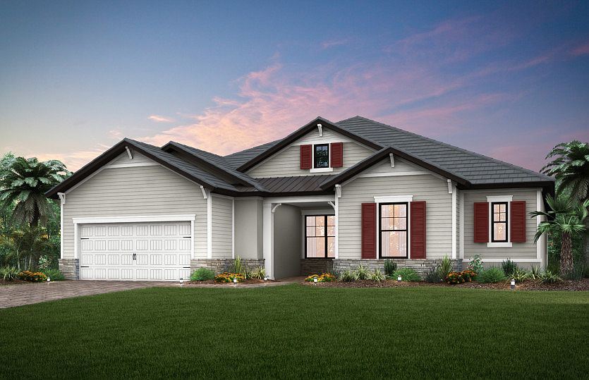 Exterior KW2B with siding, stone detail and shutters