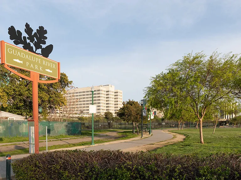 Guadalupe River Park offers open green space, paths, and outdoor recreation close to the community.
