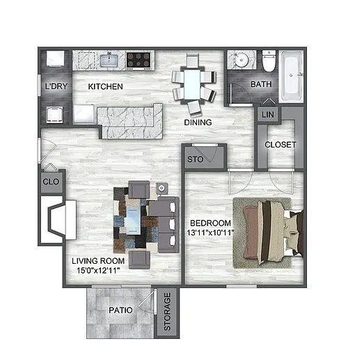 Floor plan A5 1 Bedroom