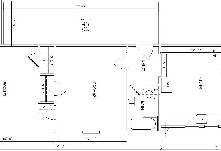 Small rooms off kitchen for office or guests/Marble entry from elegant hallway