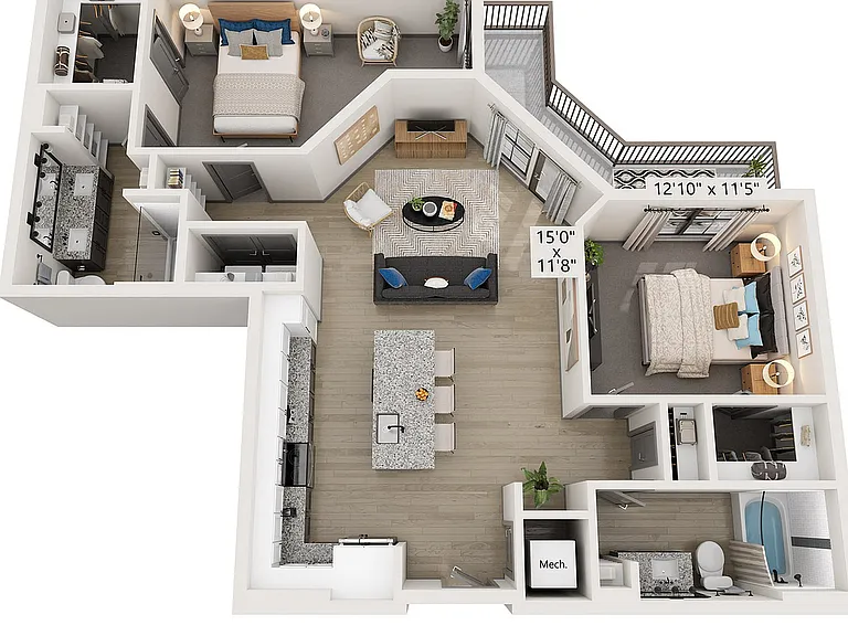 Explore this stylish apartment floor plan, designed for optimal city living. Explore this stylish apartment floor plan, designed for optimal city living.
