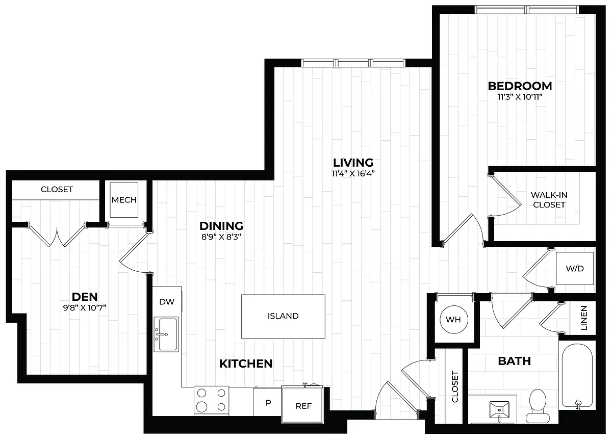 Floor plan 1 Bed/1 Bath Den-1.8