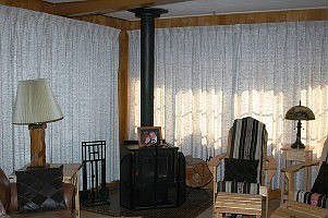 Woodburning fireplace in LR