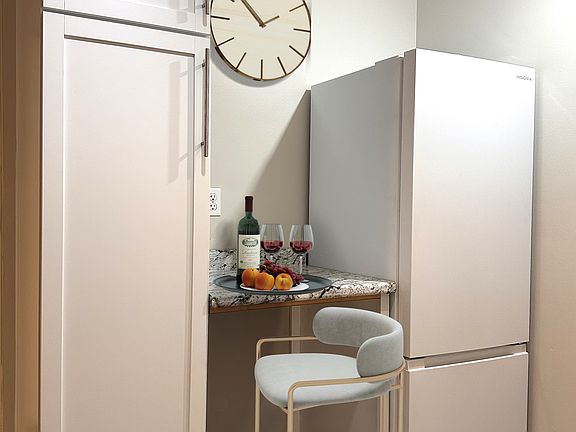 Brand New Fridge/Freezer
Brand New Pantry 
New Eat at Bar space