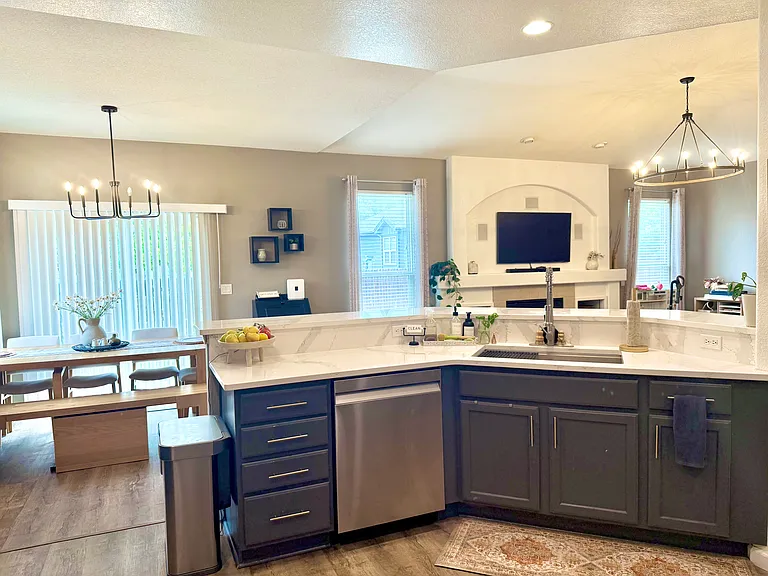 Kitchen - view to dining and living room