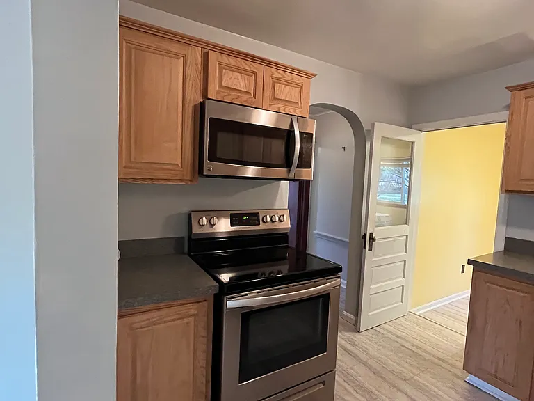Kitchen off of dining area