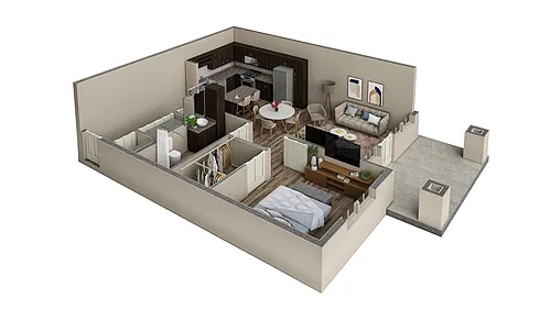 Floor plan 1 BR Vue Summit