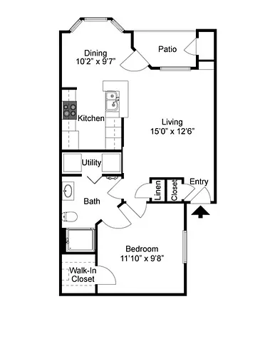 Floor plan 1X1-A