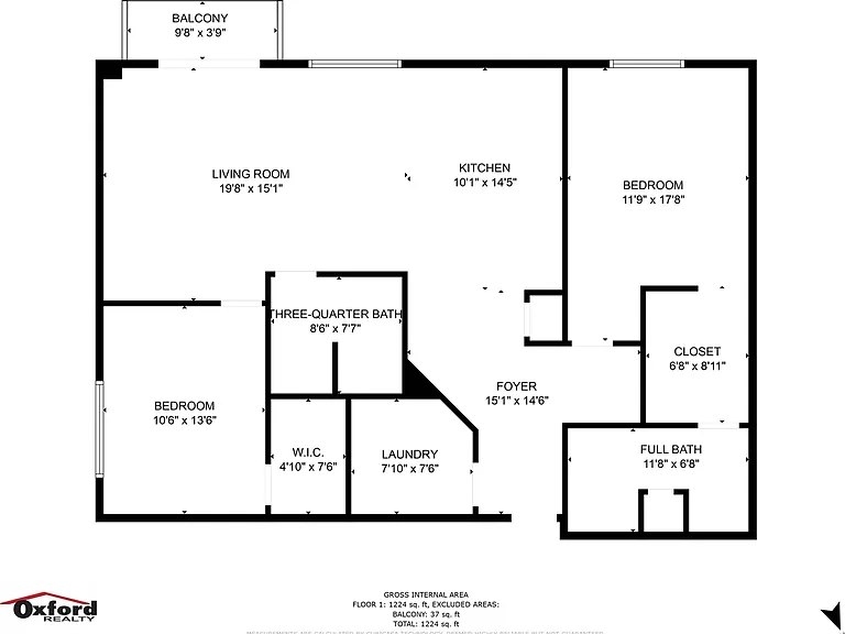 Elegant floor plan featuring two spacious bedrooms, a modern kitchen, expansive living room, and a cozy balcony, perfect for stylish living. Elegant floor plan featuring two spacious bedrooms, a modern kitchen, expansive living room, and a cozy balcony, p