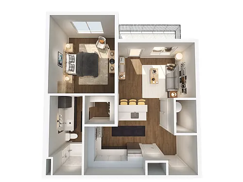 Floor plan 1x1 - Furnished Corporate Suite
