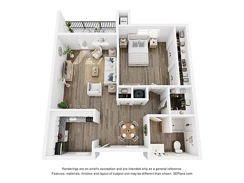 Floor plan A1 | 1 Bed | 1 Bath | Premium