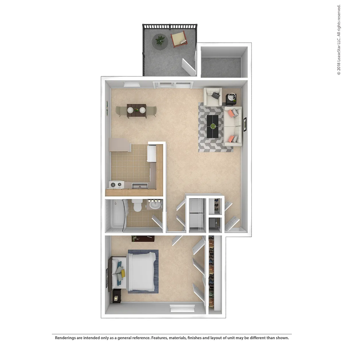 Floor plan 1 Bed 1 Bath