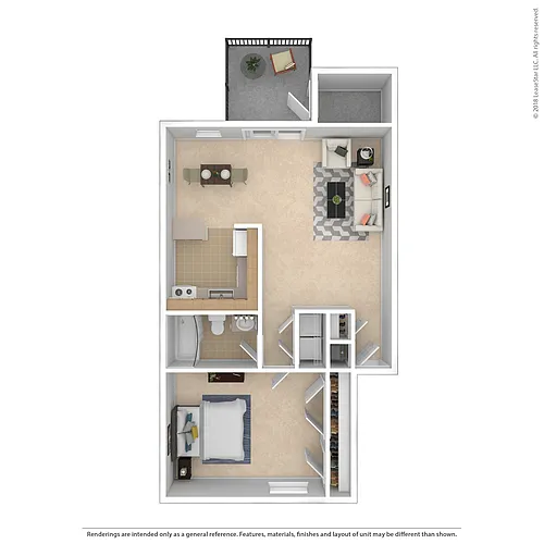 Floor plan 1 Bed 1 Bath